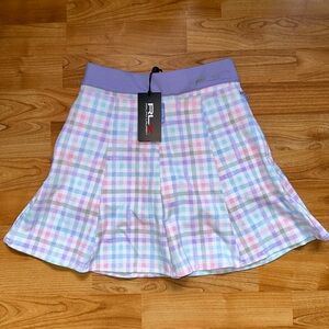 RLX Ralph Lauren Micro Plaid Pastel Golf Skort Size XXS Golf Tennis Pickleball